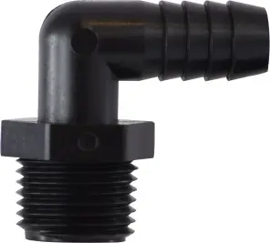 Budget Midland Metal 33351P 90 deg Elbow, 1/4 in Hose Barbed x 1/2 in MIP, Polypropylene