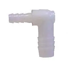 Midland Metal 33375W 90 deg Reducing Union Elbow, 1/2 in Hose Barbed x 3/8 in Hose Barbed, Nylon Limited Offer