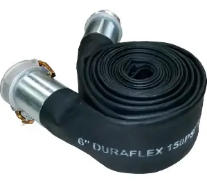Midland Metal DURFL-400-CCASSP Duraflex Rubber Layflat Assembly, SUCTION AND DISCHARGE, 4 Duraflex Crimp Ce Cam Preassd 50‘ Roll, Buchanan Hose Trending