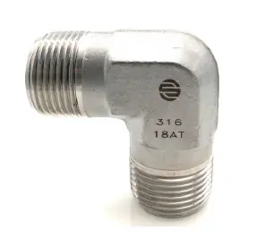 Stainless Adapters SS5500-12-12 90 deg Elbow, 3/4 in MNPT x 3/4 in MNPT, Stainless Steel Cheap
