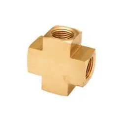 Mid-America Fittings 23950X12 Barstock Cross, 3/4 in FPT x 3/4 in FPT x 3/4 in FPT x 3/4 in FPT, Brass Secure Checkout