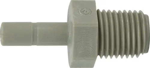Midland Metal 20523P Adapter, 5/32 in Push-On Hose Stem x 1/4 in MIP, Polypropylene Luxury