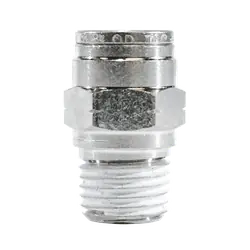 Midland Metal 20049NIC Adapter with Nickel Collet, 5/32 in Push to Connect x 10 MPT, Brass, Nickel-Plated Exclusive Offer