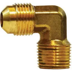 AMC 04049-0806UB 90 deg Elbow, 1/2 in Male Flared x 3/8 in Male NPTF, Brass New Release