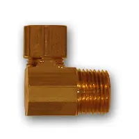 Save Now Mid-America Fittings 269X8 90 deg Barstock Elbow, 1/2 in Compression x 3/8 in MPT, Brass