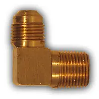 Price Cut Mid-America Fittings 249X5X4 90 deg Barstock Elbow, 5/16 in SAE 45 deg Male Flared x 1/4 in MPT, Brass