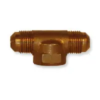 In Demand Midland Metal 10472 Tee, 1/4 in Male Flared x 1/4 in Male Flared x 1/4 in Female Flared, Brass