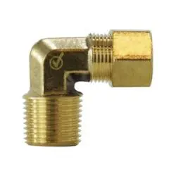 Popular AMC 700069-0808 90 deg Elbow, 1/2 in Compression x 1/2 in MNPTF, Brass