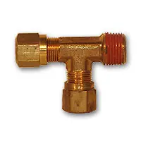 Grab Now Mid-America Fittings NT71-86VS Run Tee with RTS, 1/2 in Tube OD x 3/8 in Male NPTF x 1/2 in Tube OD, Brass