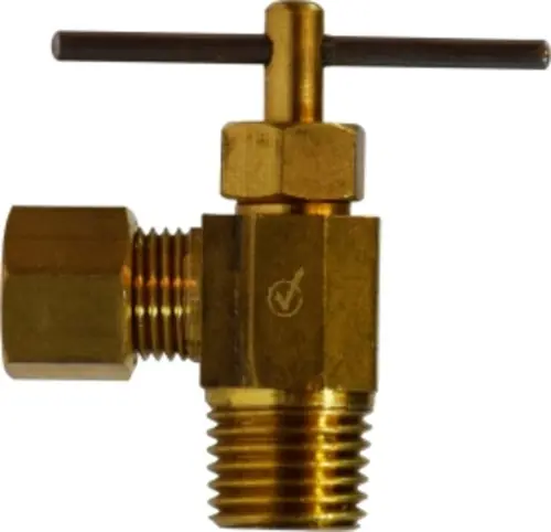 AMC 709103-0402 Needle Valve, 1/4 x 1/8 in Nominal, Compression x MIP, Brass Body Authentic