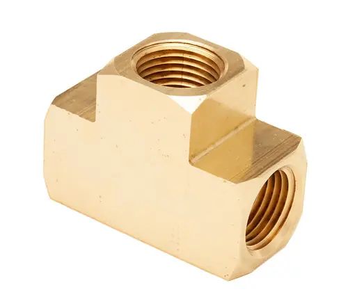 Mid-America Fittings LF101-2 Barstock Tee, 1/8 in FPT x 1/8 in FPT x 1/8 in FPT, Brass Buy Online