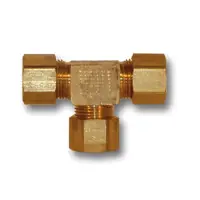 Mid-America Fittings 264X4 Barstock Tee, 1/4 in Compression x 1/4 in Compression x 1/4 in Compression, Brass Bargain