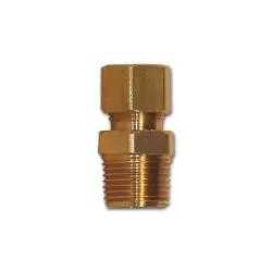 Mid-America Fittings LF68-34 Adapter, 3/16 in Compression x 1/4 in MPT, Brass Clearance