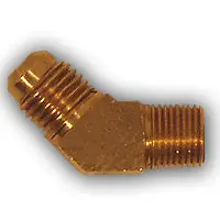 Must Have Midland Metal 254X4 MAF/USA Flare x MIP Half ELL, MAF/USA FLARE, 1/4Odx1/8Mpt 45 B/Stk Elbow, MAF/USA Brass Fittings