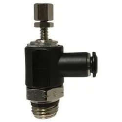 Instant Buy CHAMPION BRASS 958PPNI-2.5X1032 Meter Out Right Angle Flow Control Valve, 5/32 in x 10-32 Nominal, Composite Body