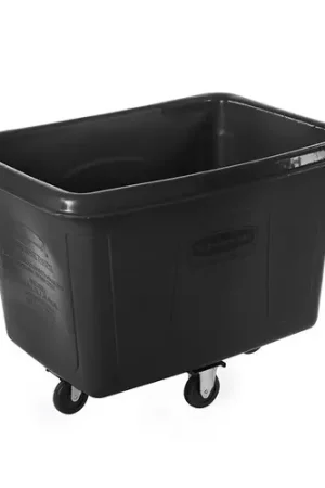 Trusted Brand RUBBERMAID Cube Truck,1/2 cu. yd.,500 lb. Cap,Black FG461400BLA