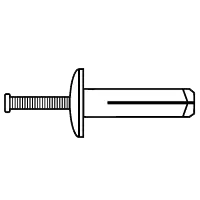 Certified 1/4" x 3/4" Nylon Nail Anchor, Mushroom Head, Qty 100