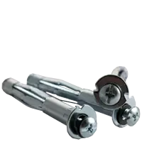 Fan Favorite 1/8" x 2" Hollow Wall Anchor, Phillips/Slotted Combo Pan Head, Zinc Cr+3, Qty 100