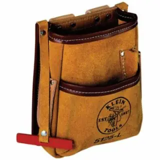 Final Sale Klein Tools 5125L Pocket Tool Pouch with Tape Thong, Leather