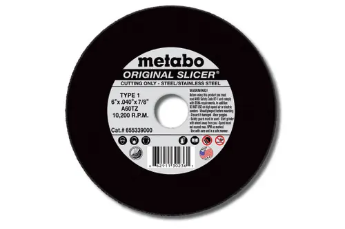Metabo 655339000 6" x .040 x 7/8" Type 1 Slicer Wheel A60Tz Grit Grab Now