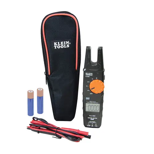Premium Klein Tools CL360 Electrical Tester, Open Jaw Fork Meter, AC Auto-Ranging, 200 Amp