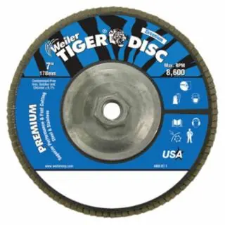 Weiler 50545 7" Tiger Abrasive Flap Disc 80-Grit 5/8 Last Chance