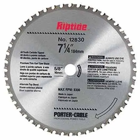 Porter Cable 12830 Riptide 7-1/4"X5/8" Metal Cutting Blade R Affordable