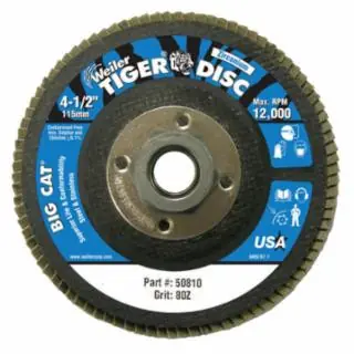 Holiday Sale Weiler 50810 4-1/2" Big Cat Abrasiveflap Disc-80Z-5/8"-11 Ah