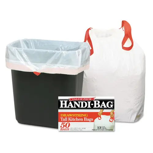 Factory Price Handi-Bag WBIHAB6DK50 Wbihab6Dk50 Liner 13Gl Drwst 50/Bx Wh (1 BX)