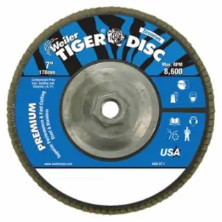 Price Drop Weiler 50542 7" Abrasive Flap Disc Angled Aluminum Ba