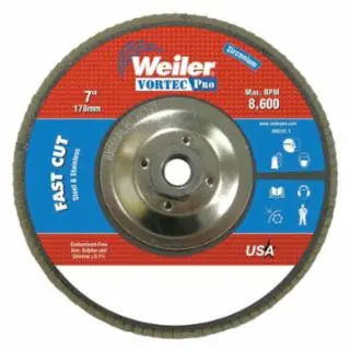 Weiler 31368 7" Wolv Angled Phenolicback 40Z 5/8"-11 Unc Nut Budget