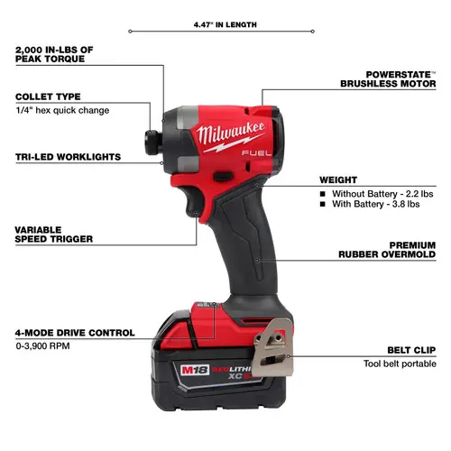 Affordable Milwaukee Tool 2953-22 M18 FUEL 1/4" Hex Impact Driver Kit
