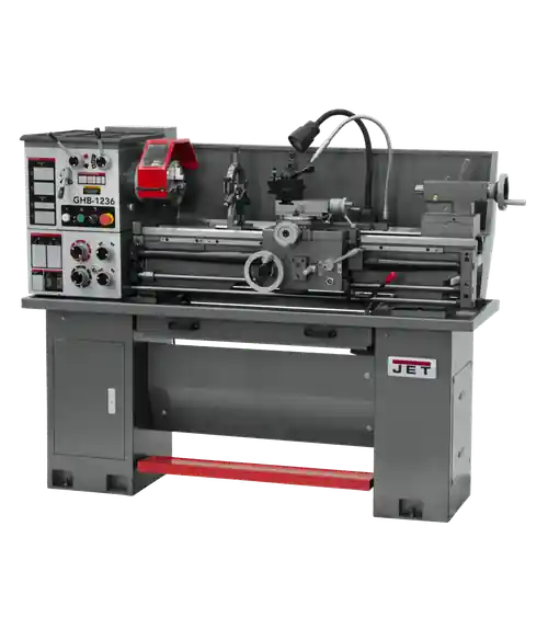 Genuine JET JT9-323230 GHB-1236 Geared Head Bench Lathe with Stand & Foot Brake & Acu-Rite 203 DRO