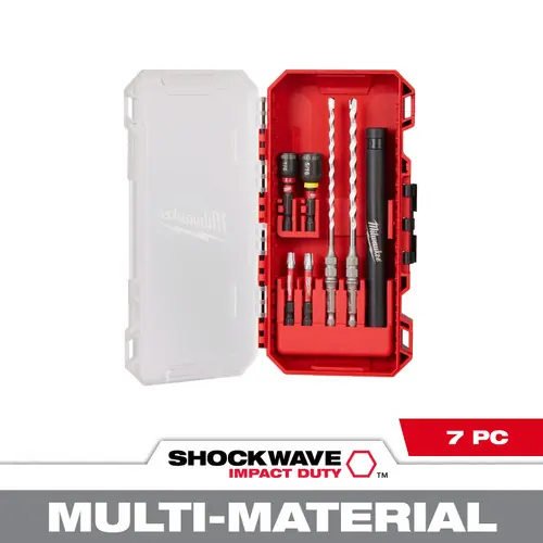 Trending Milwaukee Tool 48-20-8877 7 PC SHOCKWAVE Impact Duty Carbide Multi-Material Drill Bit Concrete Screw Install Set