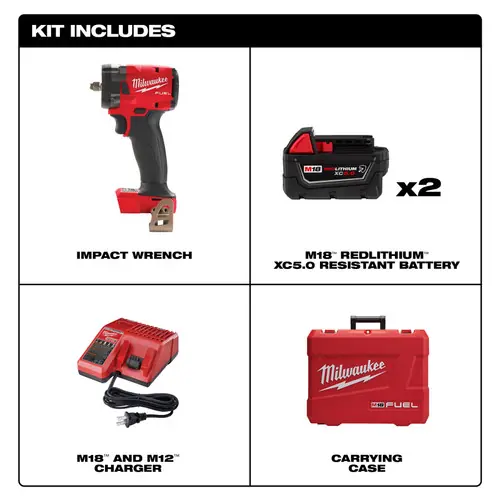 Milwaukee Tool 2854-22R M18 FUEL 3/8 " Compact Impact Wrench w/ Friction Ring Kit Direct From Factory