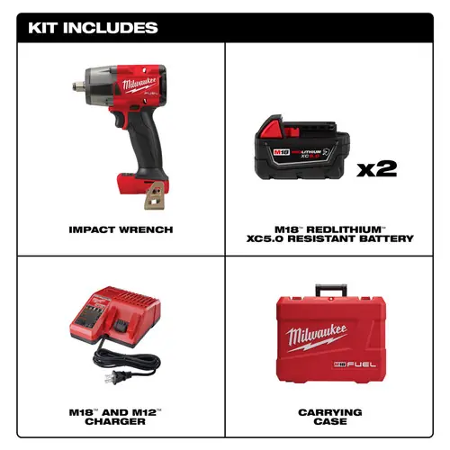 Milwaukee Tool 2962-22R M18 FUEL 1/2 " Mid-Torque Impact Wrench w/ Friction Ring Kit Discount