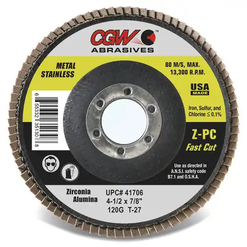 Hot Picks CGW Abrasives 41701 41/2 x 7/8 T27 Zpc-36 Flap Discs Zpc, 1000 Pack