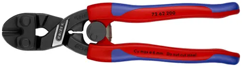 Knipex 72 62 200 SBA High Leverage Flush Cutter for Plastic and Soft Metal, 8" Nominal Length Authentic