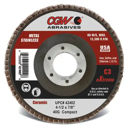Exclusive Offer CGW Abrasives 42405 41/2 x 7/8 C3-80 Compact Flap Discs C3, 10 Pack