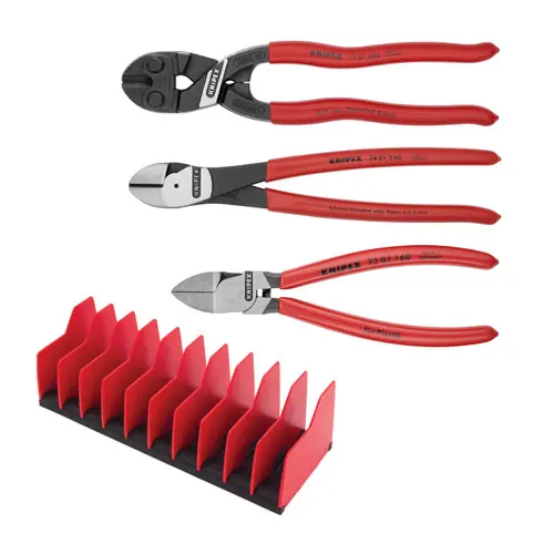 Knipex 9K 00 80 137 US 3 Pc Cutting Pliers Set with 10 Pc Tool Holder Best Price