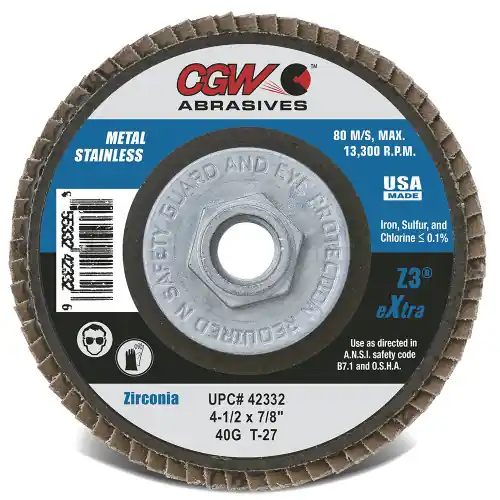 New Arrival CGW Abrasives 53041 6 x 7/8 T27 Z3-36 ( x l) Flap Discs Z3 x l, 10 Pack