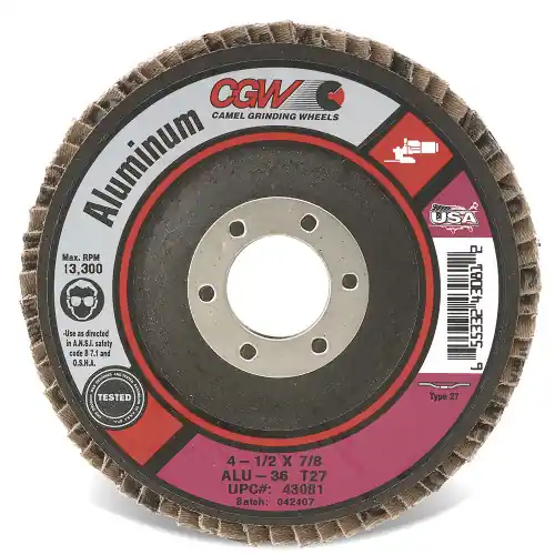 Popular CGW Abrasives 43251 7 x 5/8-11 T27 A36 Flap Discs Alu, 10 Pack