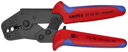 Knipex 97 52 20 Crimping Pliers for COAX, BNC and TNC Connectors RG 58/59/62/71/223, 7 3/4" Nominal Length Fast Shipping