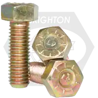 1 1/8"-7 x 3" Hex Cap Screws, L9, Hex Head, Zinc-Yellow Cr+3, Full Thread, Coarse (UNC), Alloy Steel, Made in USA, Qty 16 Save Now