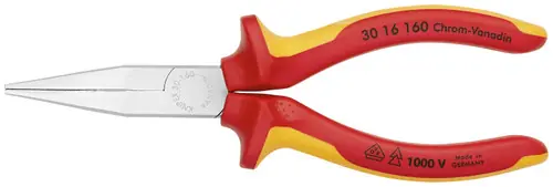 Hot Deal Knipex 30 16 160 Long Nose Pliers-Flat Tips-1000V Insulated, 6 1/4" Nominal Length