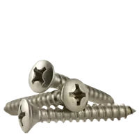 14 x 2 1/4" Self-Tapping Screws, Phillips Oval Head, Type A, 18-8 Stainless Steel A2, Full Thread, Qty 100 Fresh Stock
