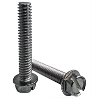 8-32 x 7/16" Machine Screws, Slotted Indent Hex Washer Head HWH, 18-8 Stainless Steel A2, Full Thread, Qty 100 Brand New