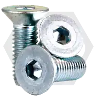 M16-2.00 x 55 mm Flat Head Socket Cap Screws, Metric Class 12.9, Zinc-Bake Cr+3, Full Thread, Coarse (UNC), Alloy Steel, DIN 7991, Qty 50 Order Now