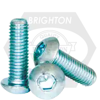 M8-1.25 x 80 mm Button Head Socket Cap Screws, Metric Class 12.9, Zinc-Bake Cr+3, Full Thread, Coarse (UNC), Alloy Steel, ISO 7380, Qty 100 Premium