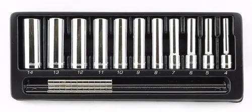 In Demand 11 pc 6 Point Deep Metric Proferred 1/4" Drive Standard Metric Socket Set, Qty 1